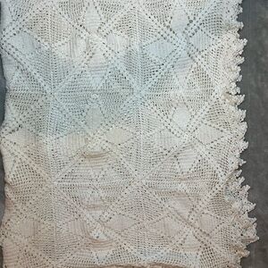 Hand Crafted Cream Crochet Tablecloth